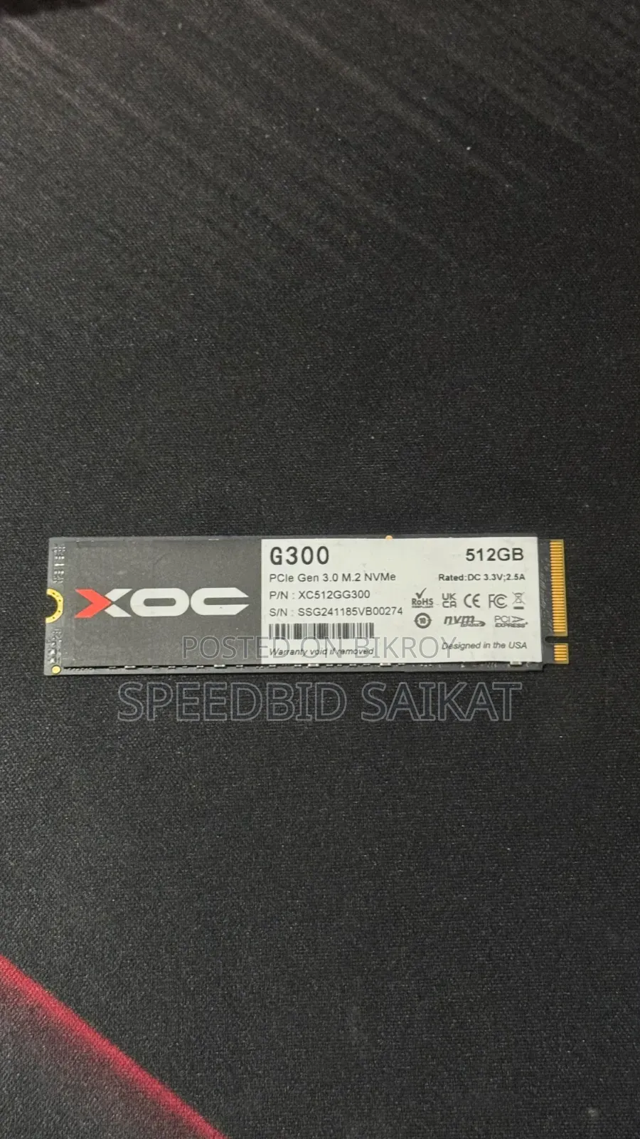 512gb XPG G300 Nvme SSD