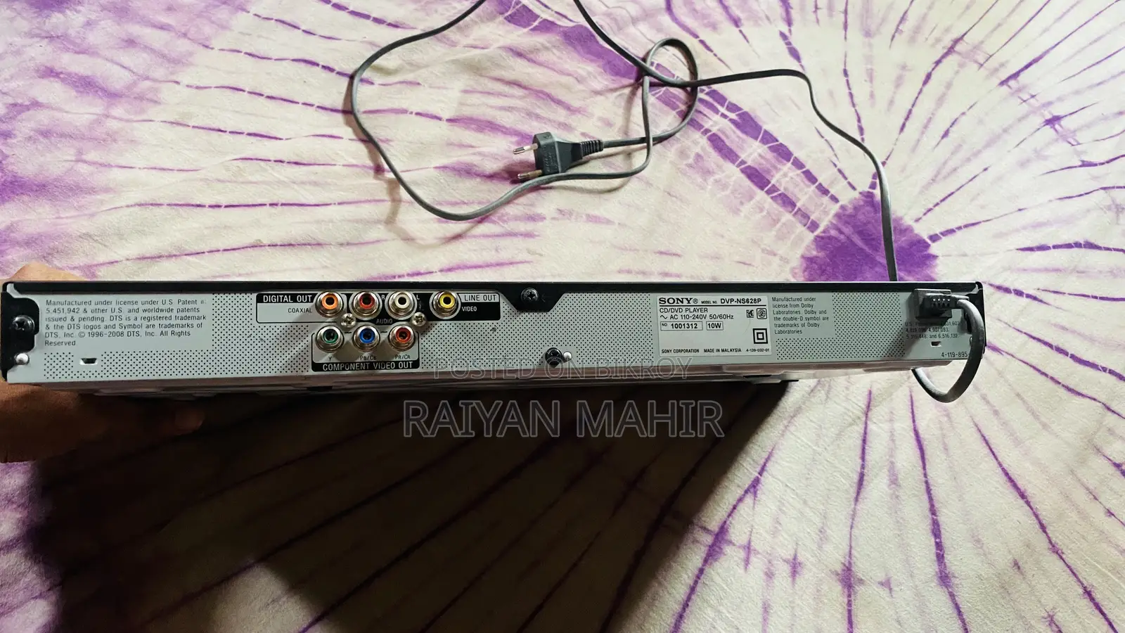 Sony Original DVD Player (Model DVP-NS628P) - Only Device, No Remote