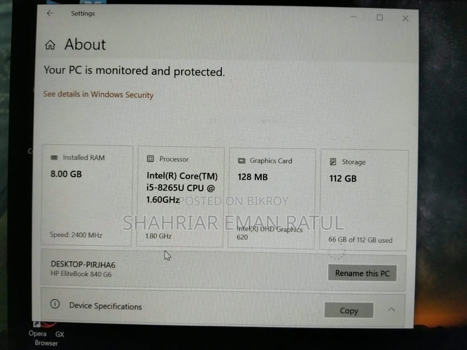 Laptop HP EliteBook 840 G6 8GB Intel Core i5 eMMC 128GB
