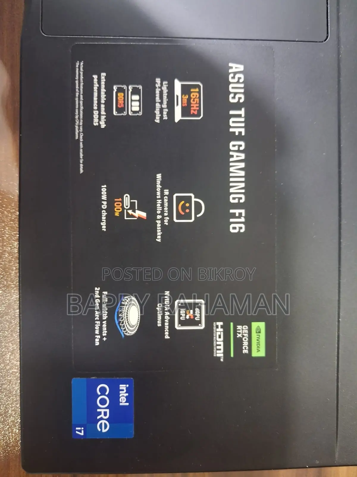Laptop Asus TUF Gaming A15 16GB Intel Core i7 SSD 1T