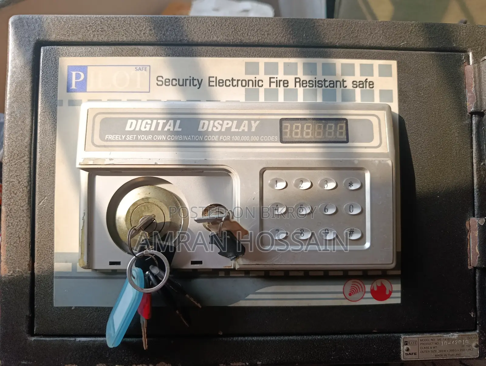 Pilot Security Electronic Fire Resistant Safe