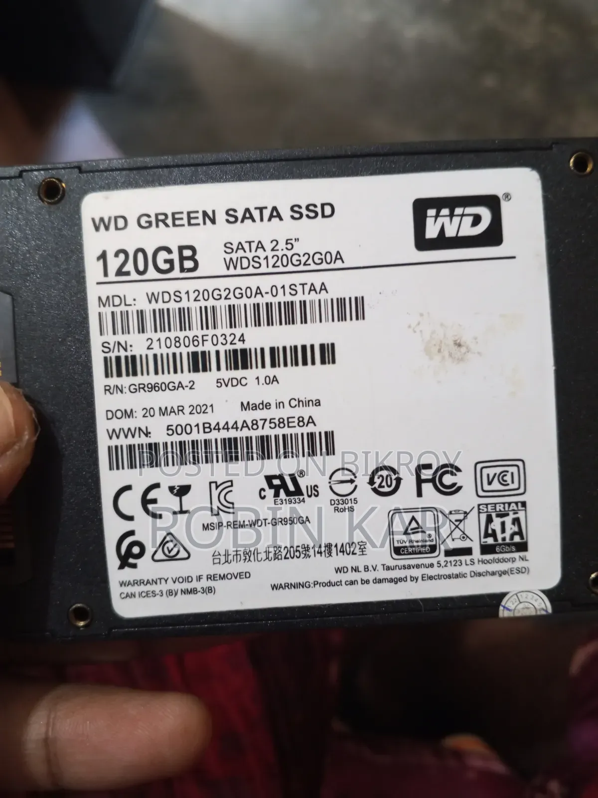 Wd Green TM 120 GB Sata SSD Solid State Drive