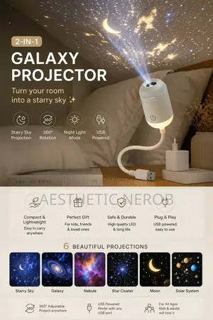 Starry Sky Projection Night Light | 12 Lens Galaxy Projector