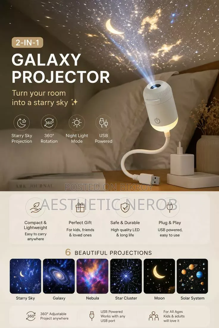 Starry Sky Projection Night Light | 12 Lens Galaxy Projector
