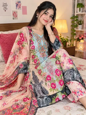 Premium Printed Three Piece | Stylish Design