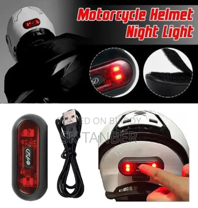 Helmet Light With USB Charging System and Velcro Strip. Safety