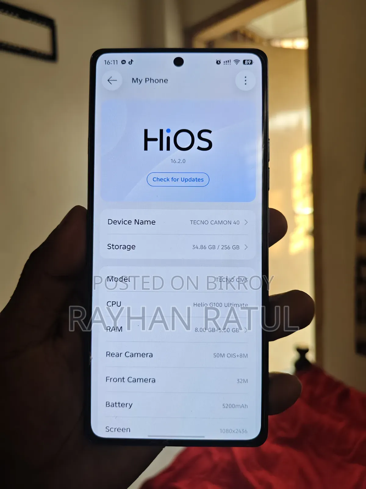 Tecno Camon 40 256 GB Silver