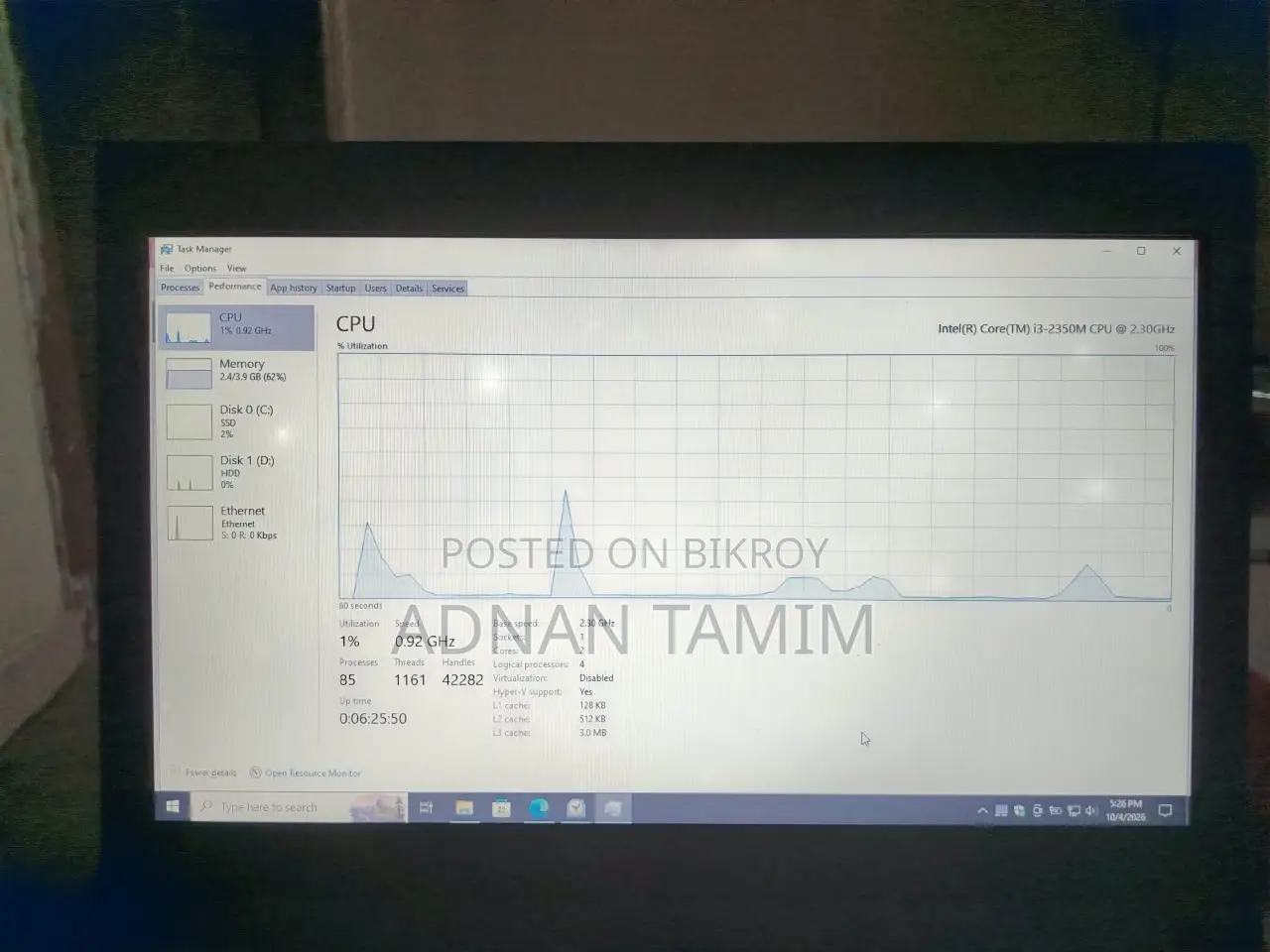 Laptop Lenovo B470 4GB Intel Core i3 SSD 128GB