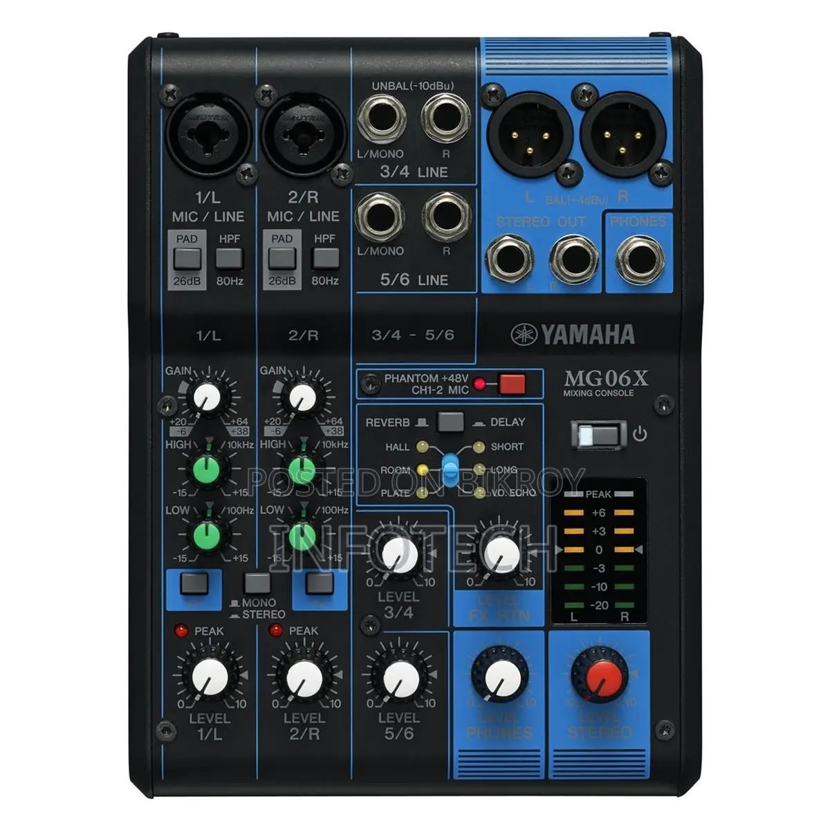 YAMAHA MG06X 6-Input Compact Stereo Mixer With Effects