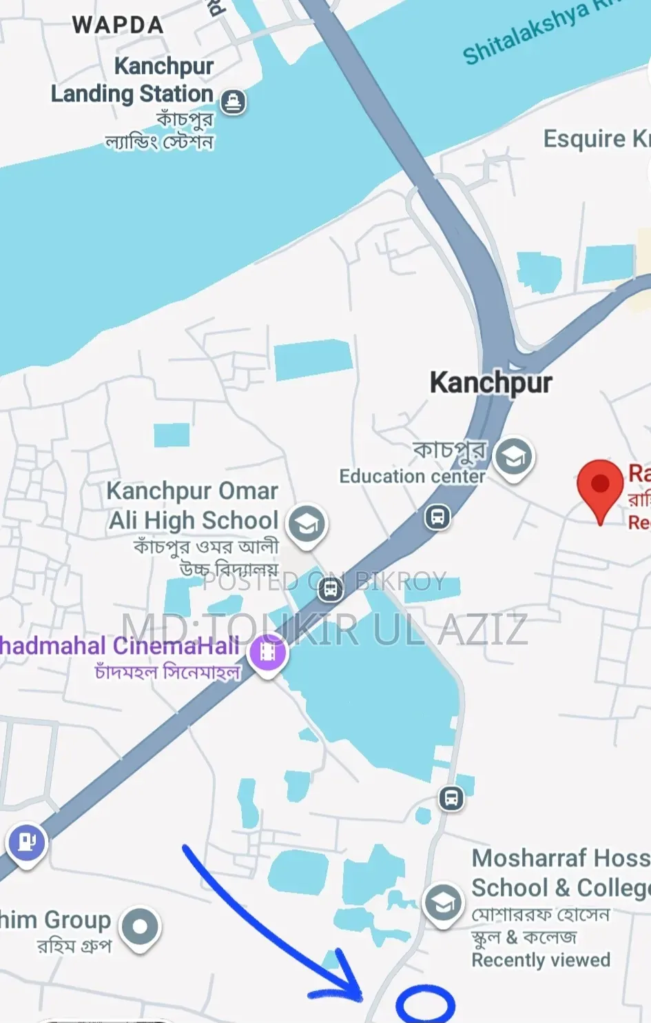 Clear land for sale right behind Purba Kanchpur Baitul Aman Mosque