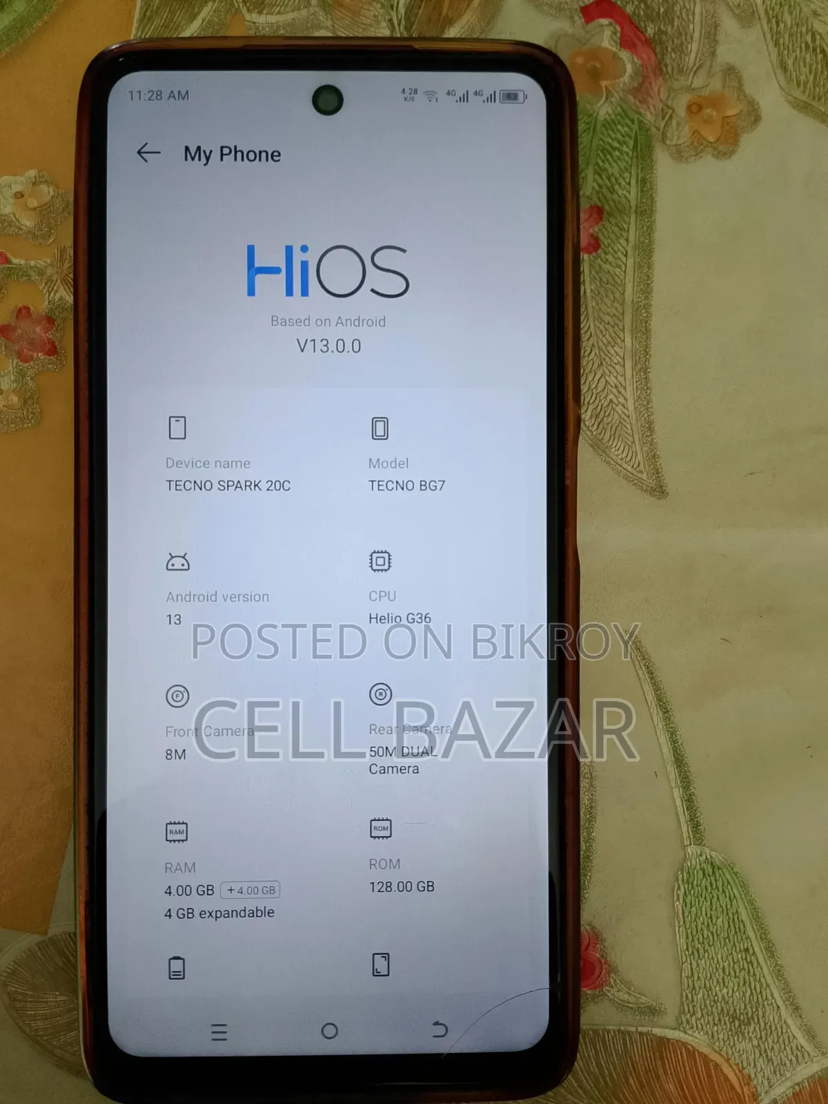 টেকনো স্পার্ক ২০সি ১২৮ জিবি গ্রাফাইট