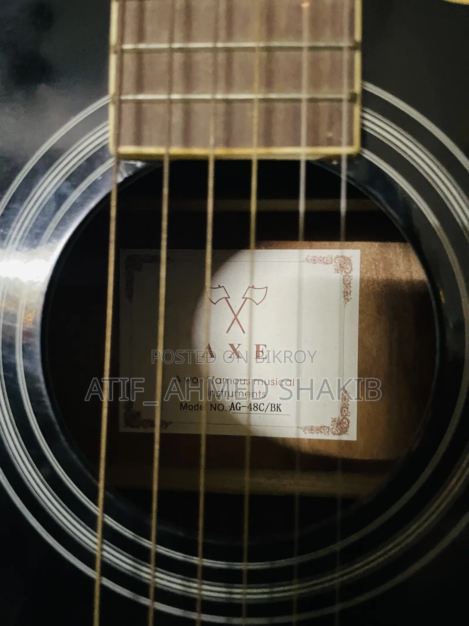 AXE Acoustic Guitar AG-48C/BK – Like New Condition