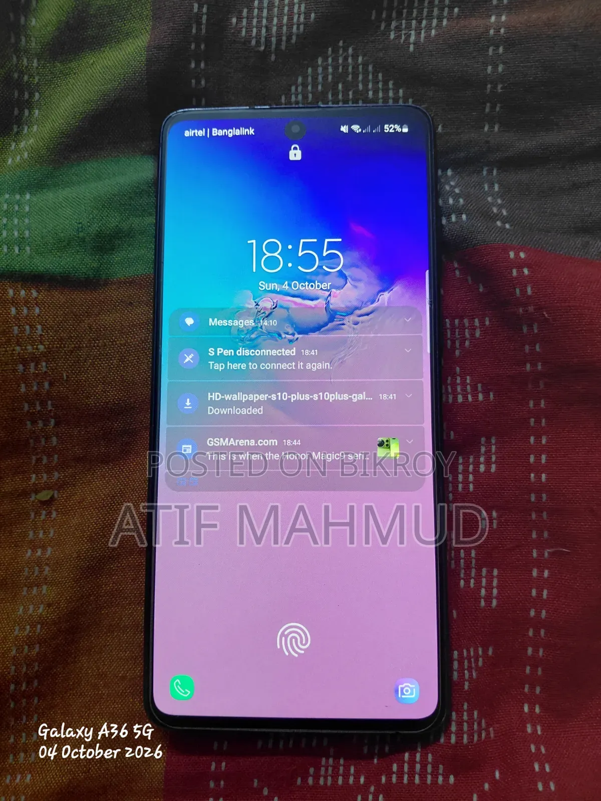 স্যামসাং গ্যালাক্সি নোট ১০ লাইট ১২৮ জিবি ব্ল্যাক