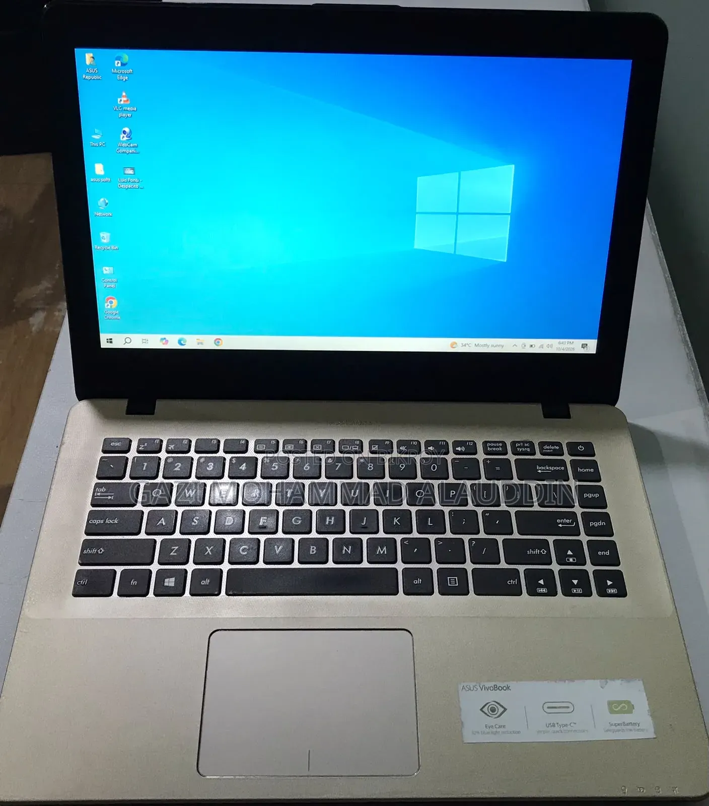 Laptop Asus Vivobook 14 8GB Intel Core i3 SSD 128GB