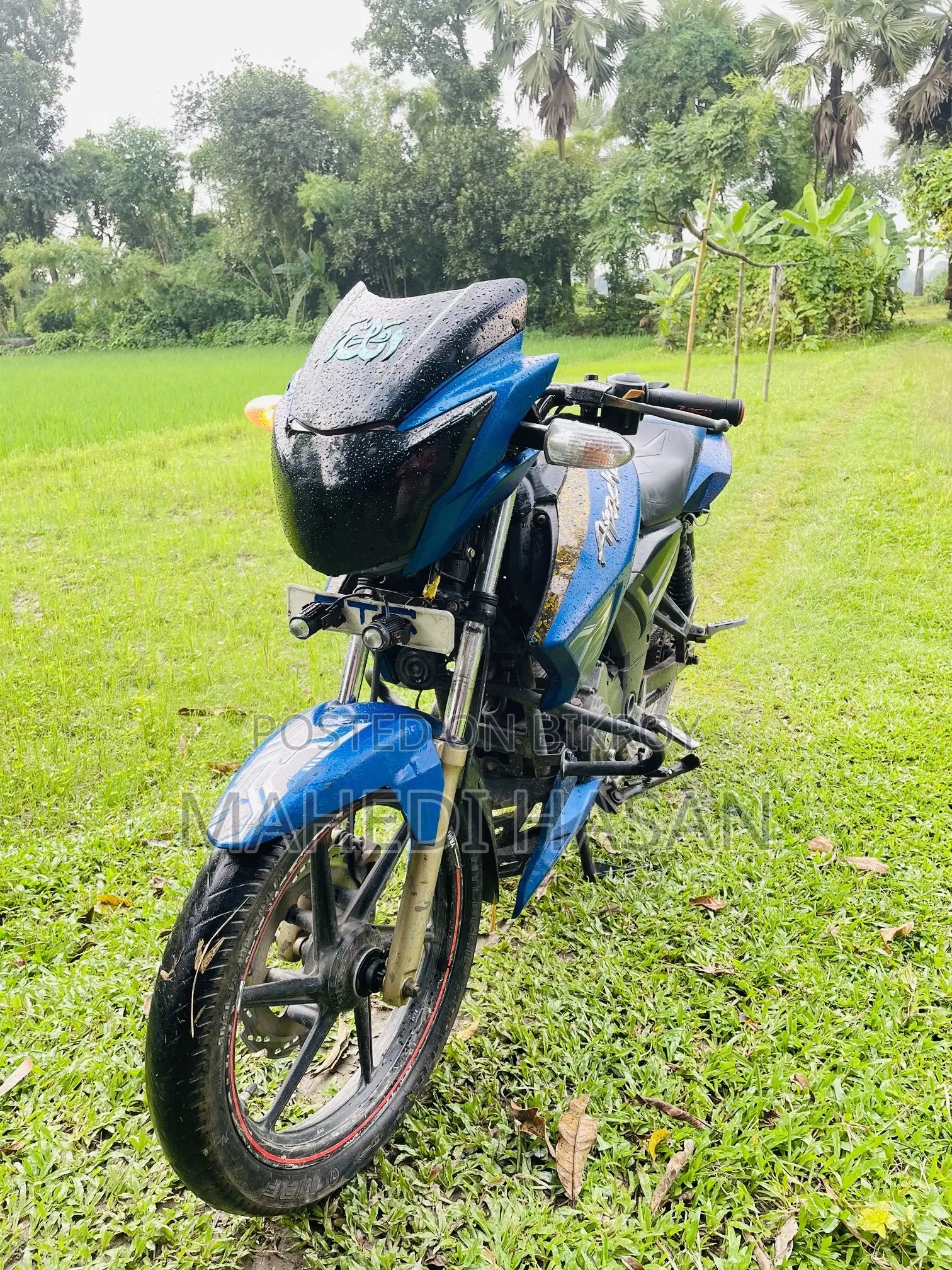 টিভিএস অ্যাপাচি আরটিআর ১৬০ টুভি ২০১৮ নীল