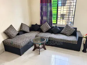 Used L-Shape Wooden Sofa Set for Sale