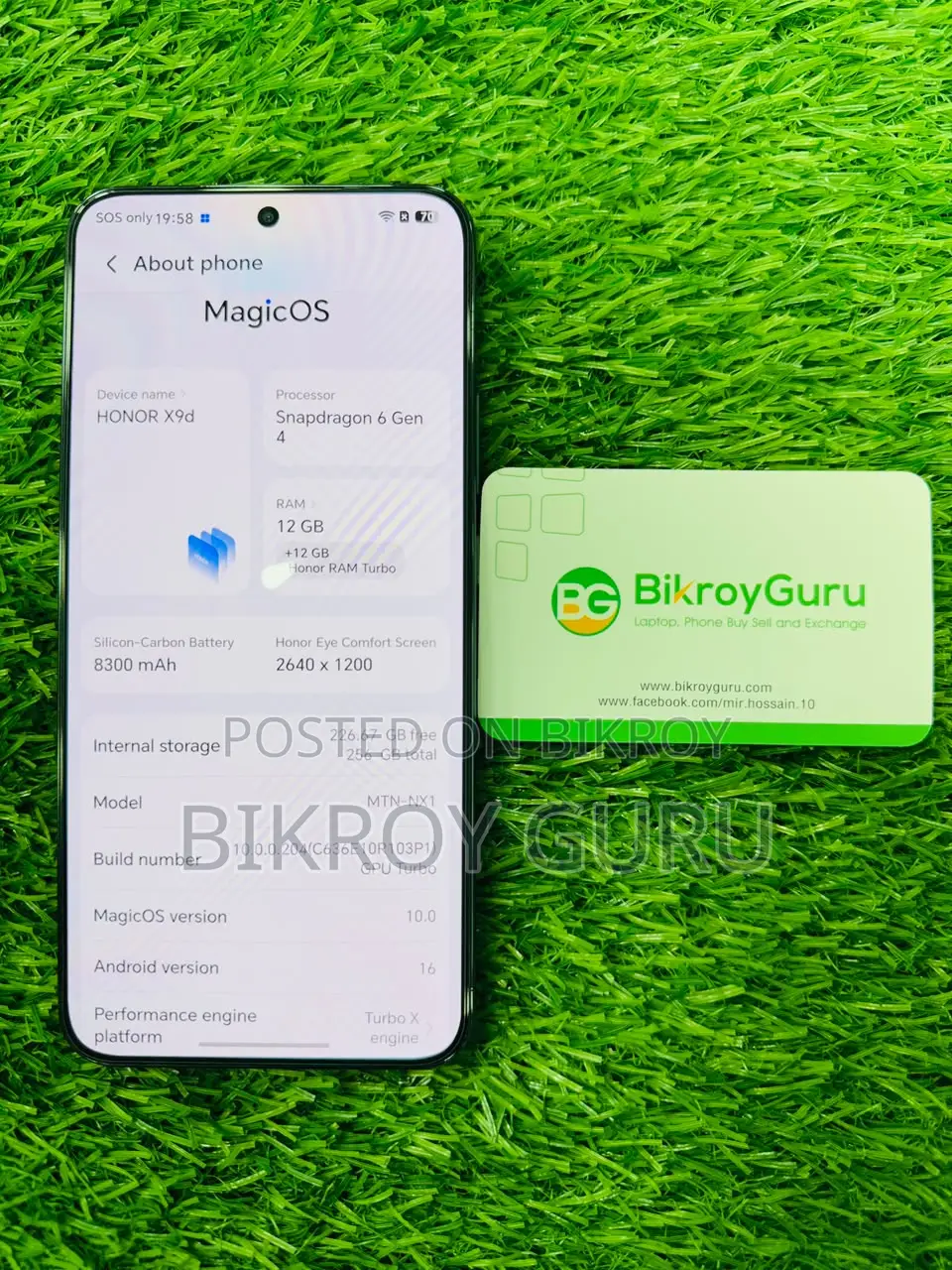 অনার এক্স৯ডি ২৫৬ জিবি ব্ল্যাক
