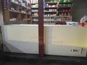 Wooden racks and counter table for pharmacy / shop for sale.