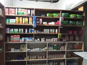 Wooden racks and counter table for pharmacy / shop for sale.
