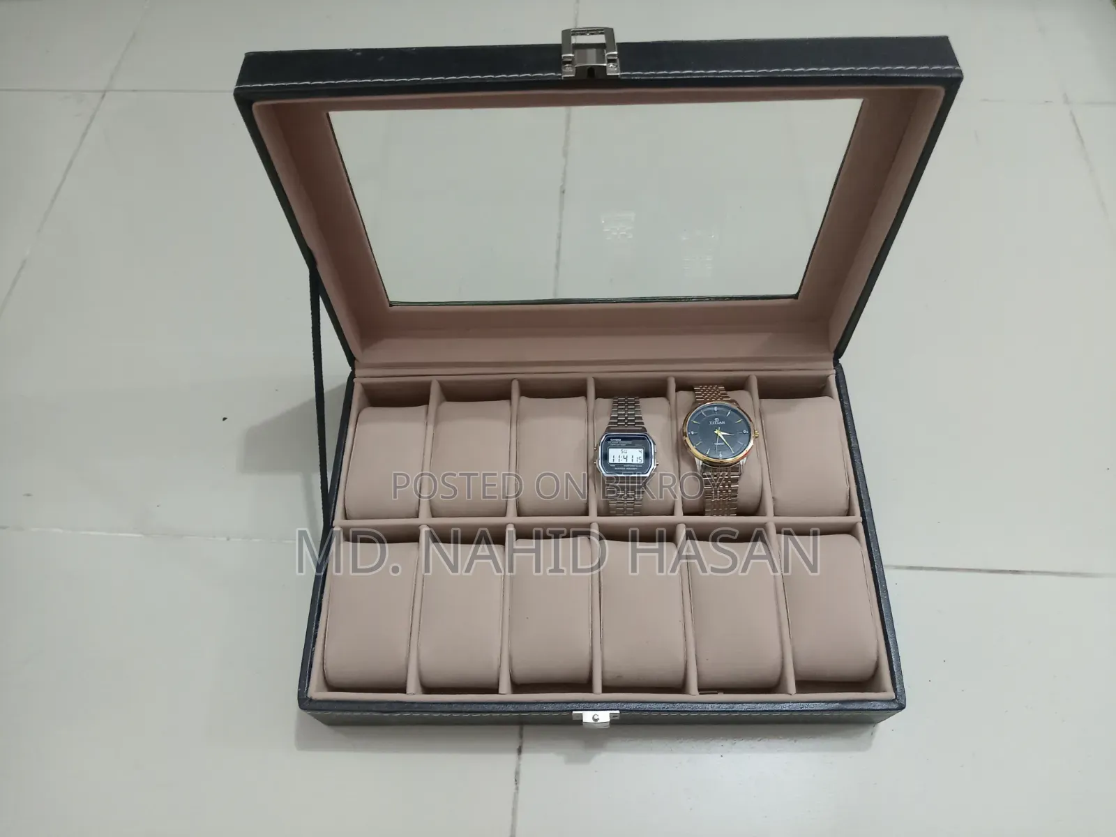 Premium PU Leather 12 Slot Watch Storage Box and Display Case