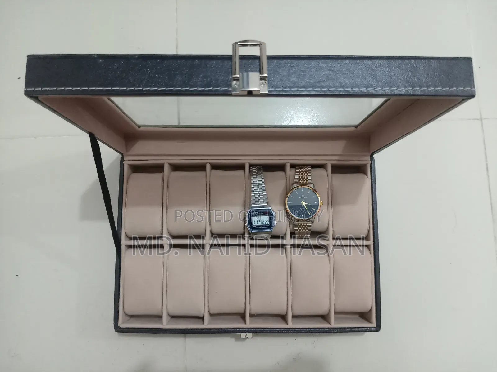 Premium PU Leather 12 Slot Watch Storage Box and Display Case