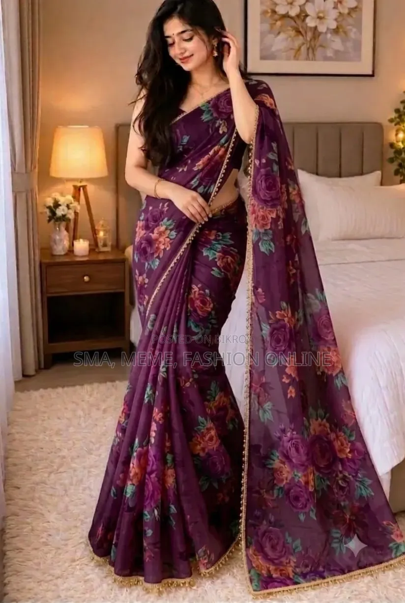 Premium Soft Georgette Saree With Pearl Work