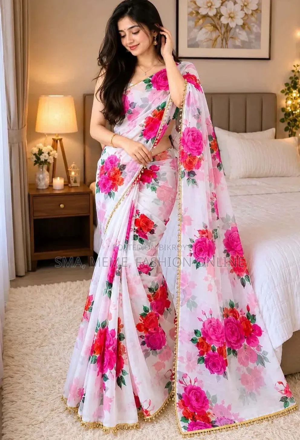 Premium Soft Georgette Saree With Pearl Work