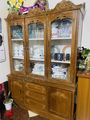 থ্রি পার্ট পিওর চট্টগ্রাম সেগুন কাঠের শোকেস