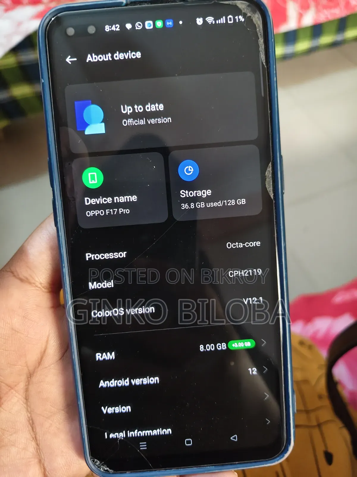 অপ্পো এফ১৭ প্রো ১২৮ জিবি ব্লু