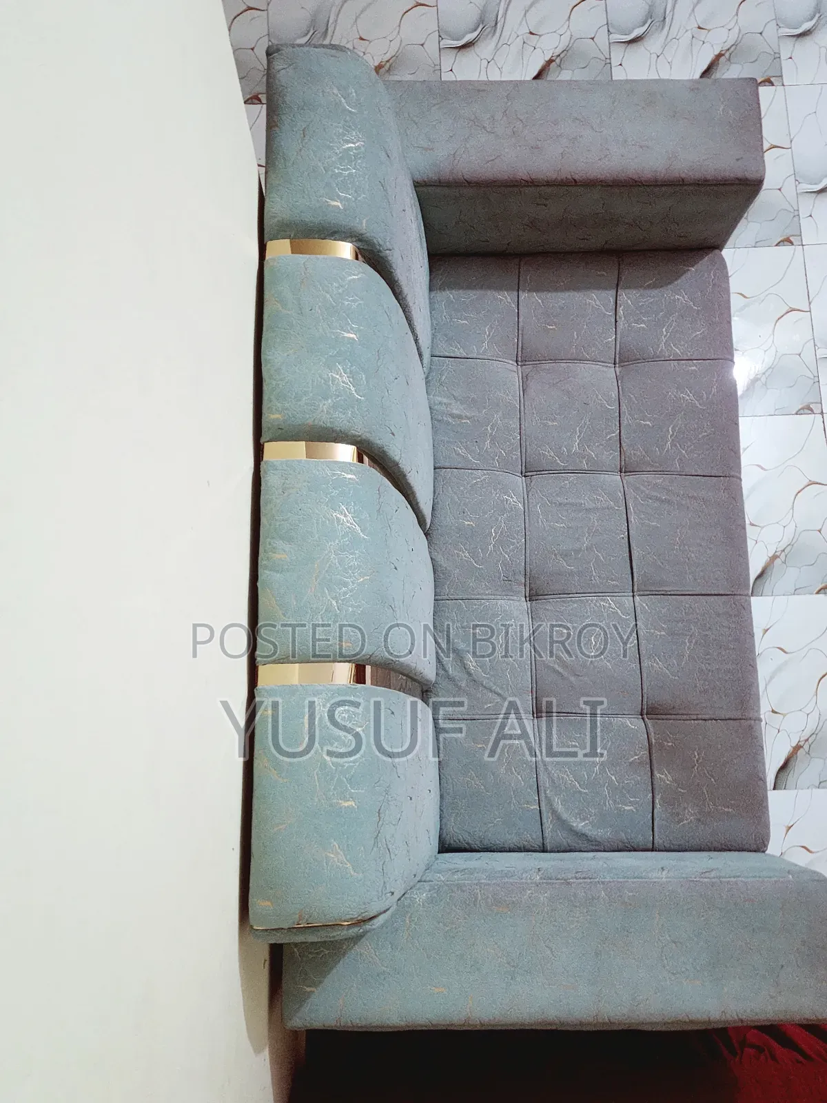 Regal 2-Seater Fabric Sofa (Sea Green)