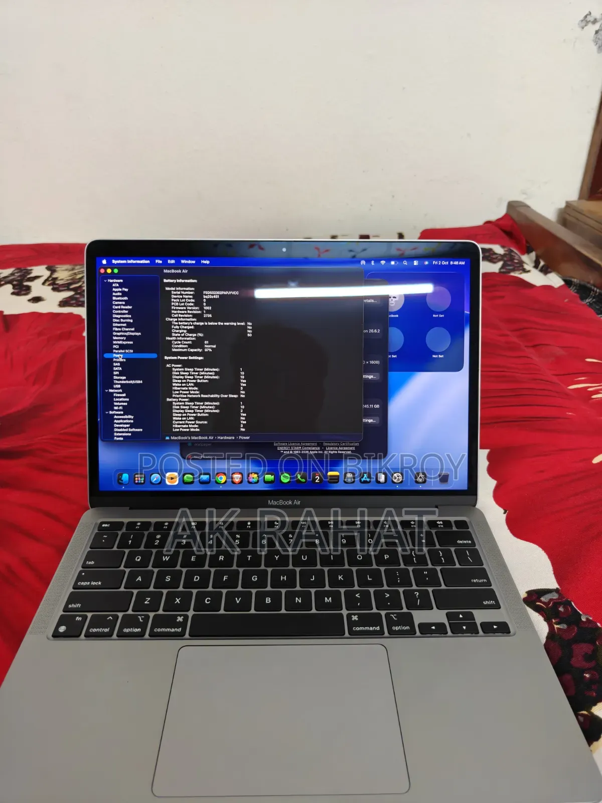 Laptop Apple MacBook Air 2020 8GB Apple M1 SSD 256GB