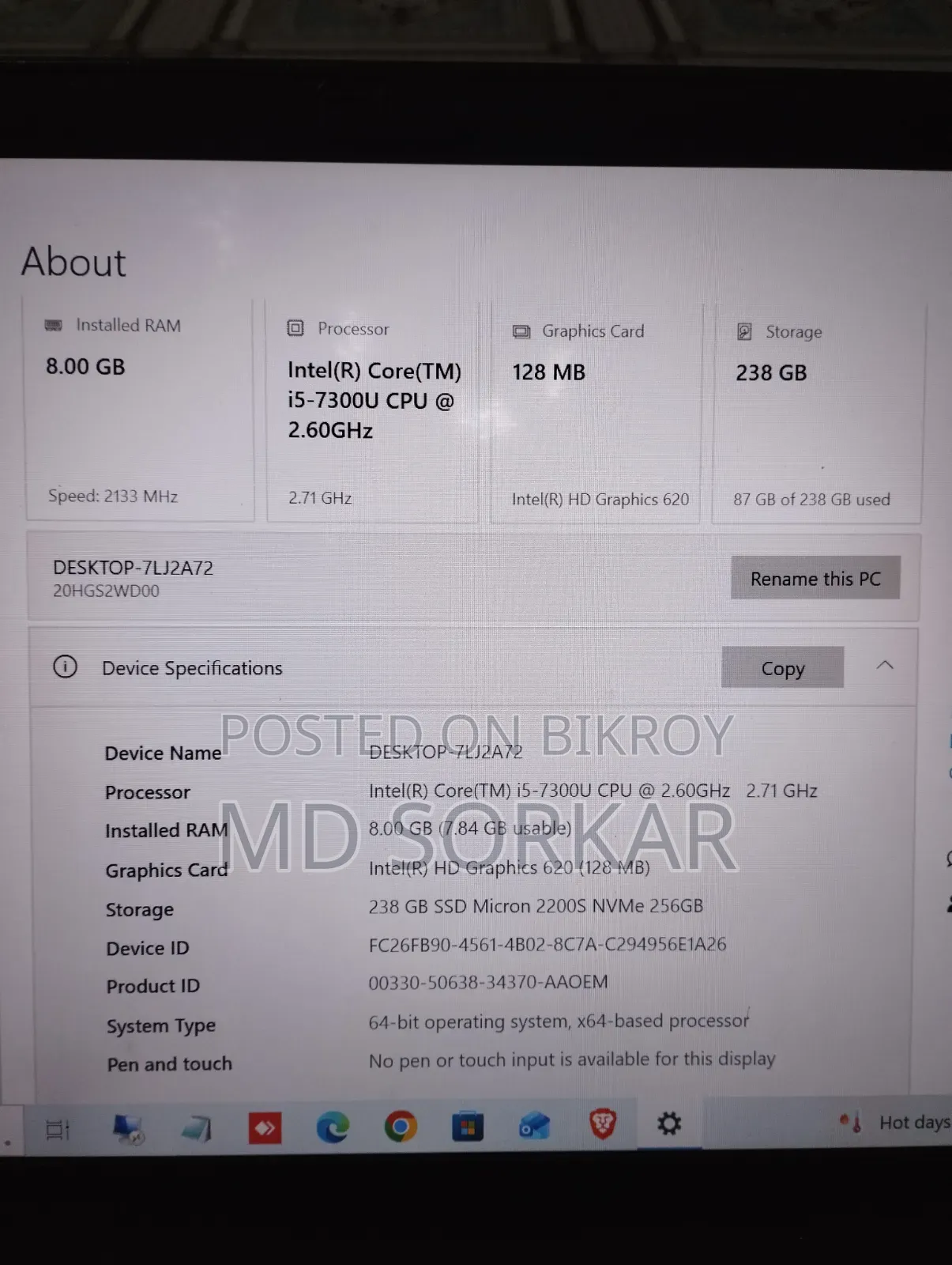 Laptop Lenovo ThinkPad T490s 8GB Intel Core i5 HDD+SSD 256GB