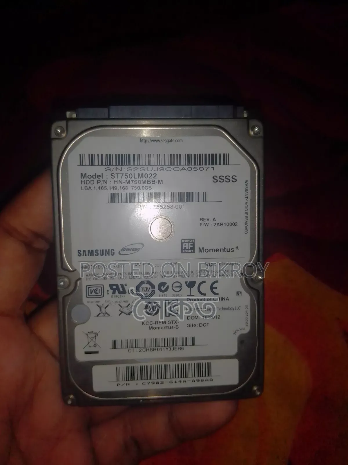 750GB Laptop HDD