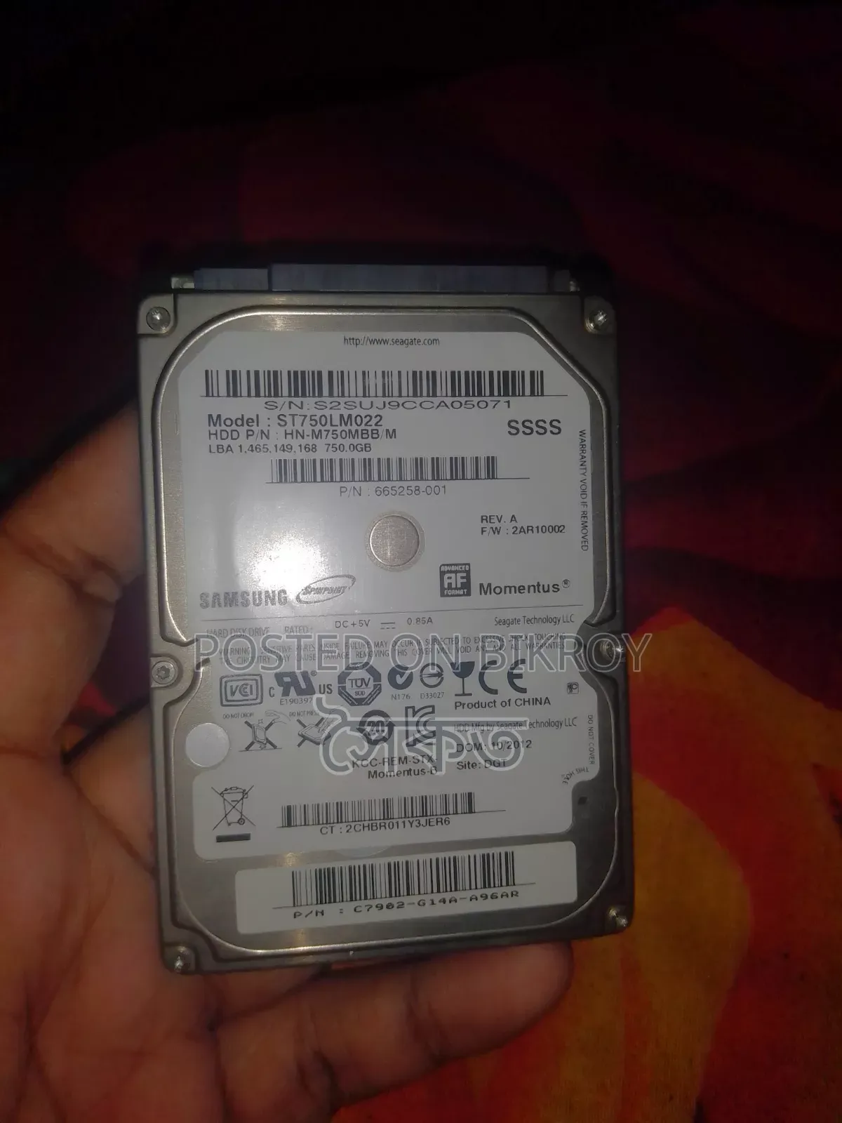 750GB Laptop HDD