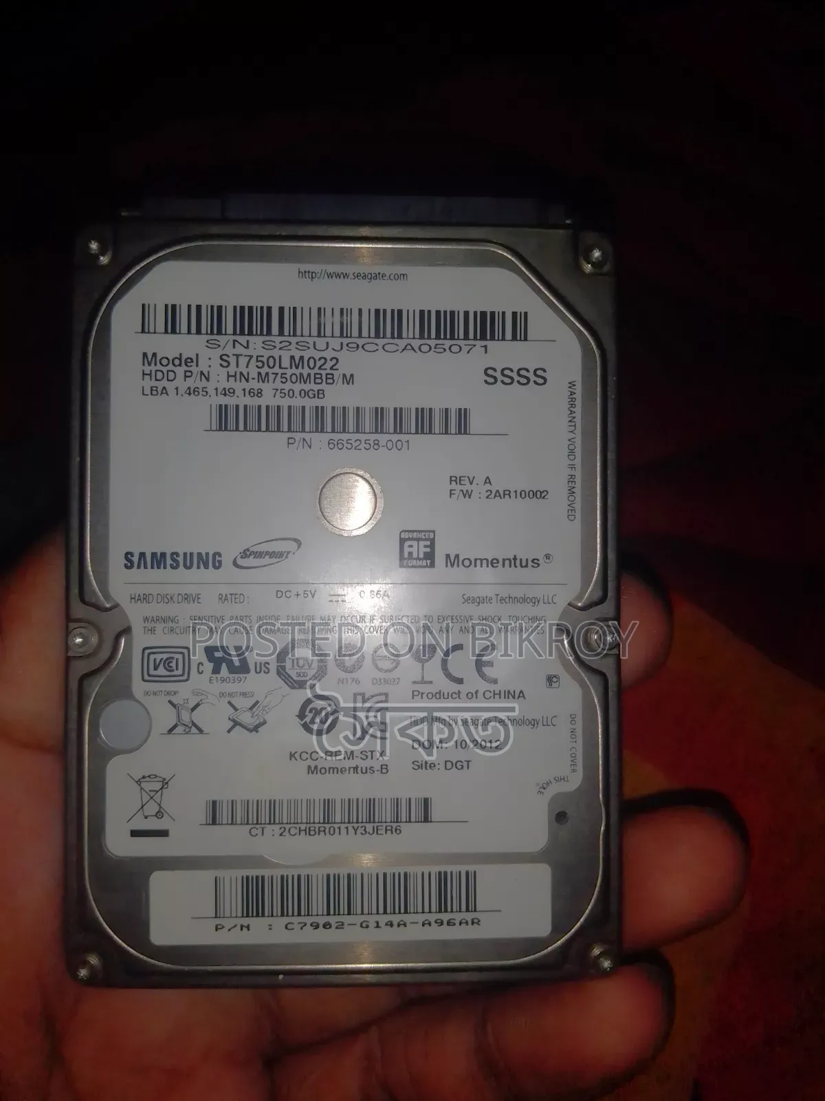 750GB Laptop HDD