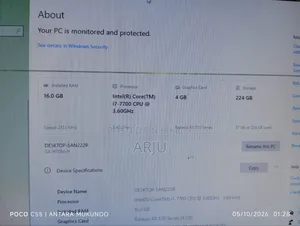 Desktop Computer Gigabyte 16GB Intel Core i7 SSD 256GB