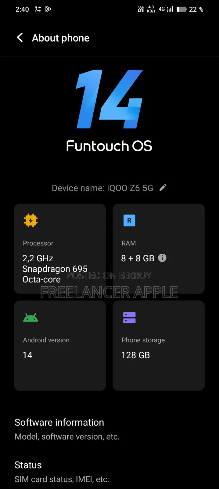 Vivo iQOO 128 GB Blue