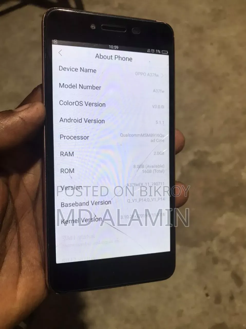 Oppo A37 16 GB Gold