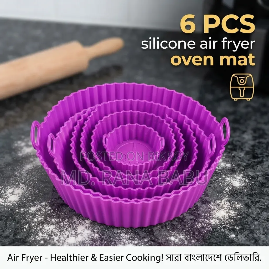 6pcs Silicone Air Fryer Oven Mat Set Food Grade Mold
