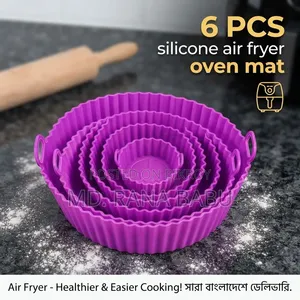 6pcs Silicone Air Fryer Oven Mat Set Food Grade Mold