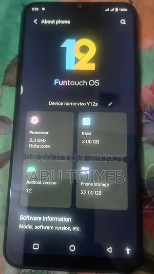 ভিভো ওয়াই১২এস ৩২ জিবি ব্ল্যাক