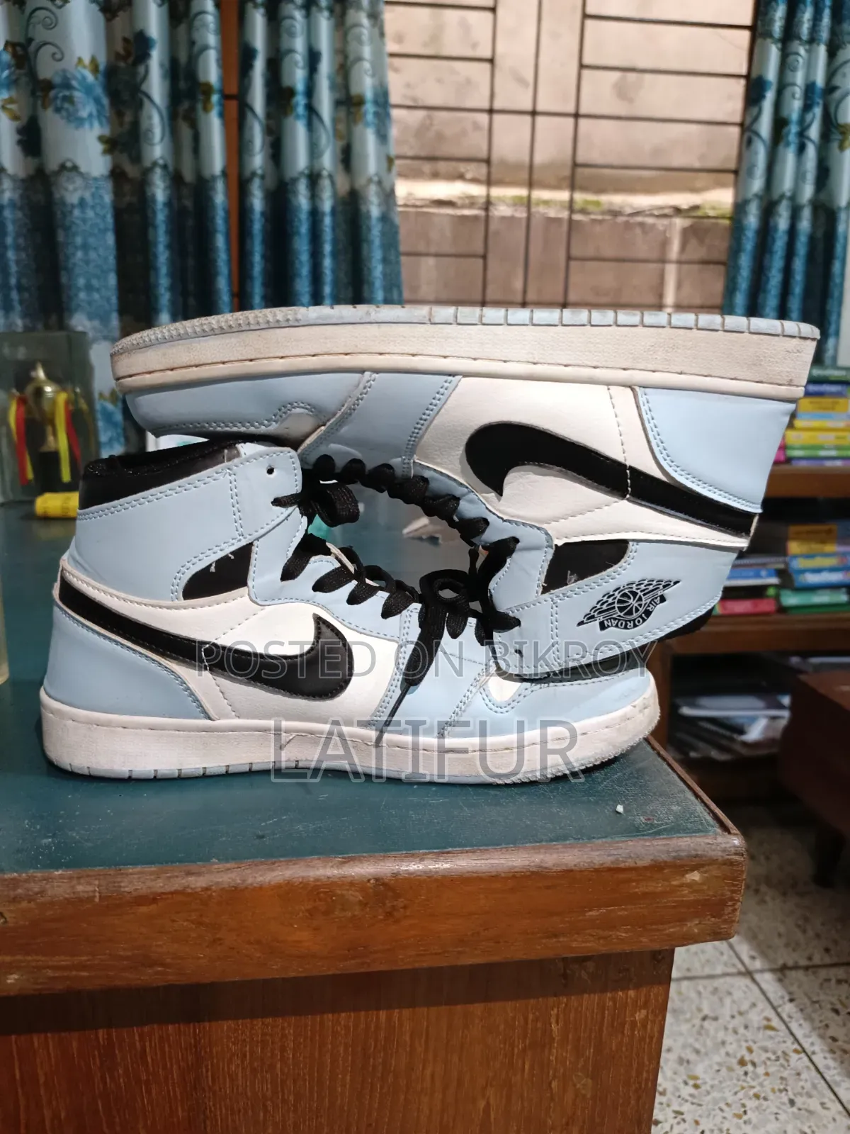 University Blue High Neck Jordan 1 Sneaker for Sell