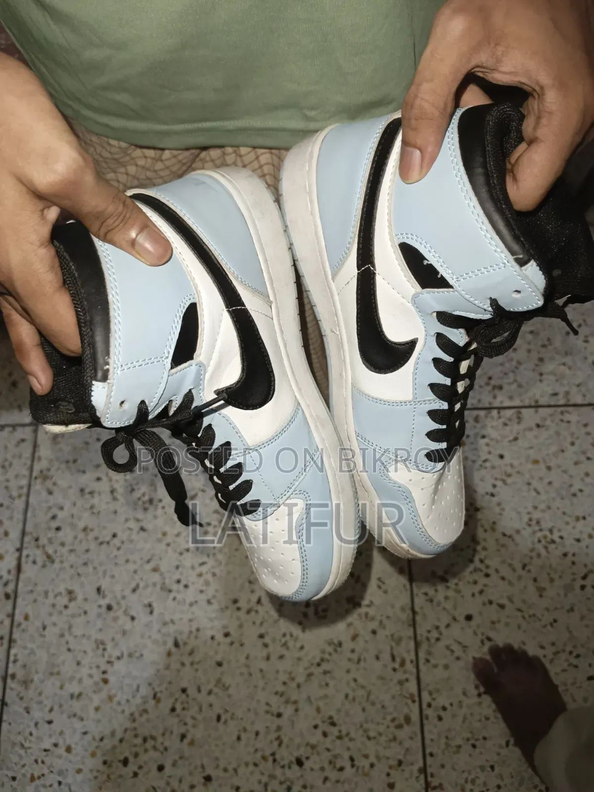 University Blue High Neck Jordan 1 Sneaker for Sell