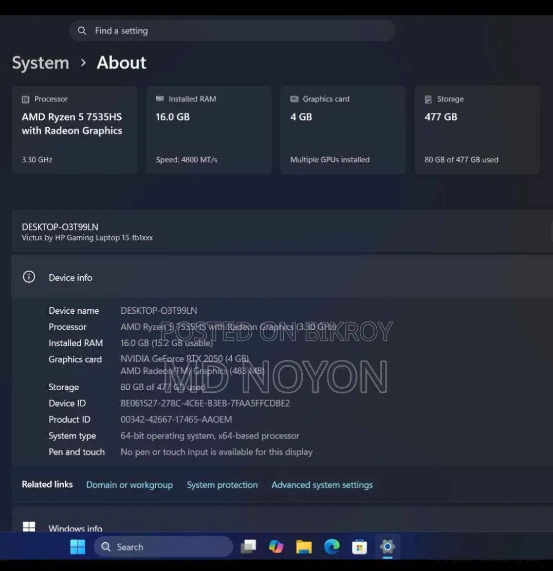 Laptop HP 15 16GB AMD Ryzen 5 SSD 512GB