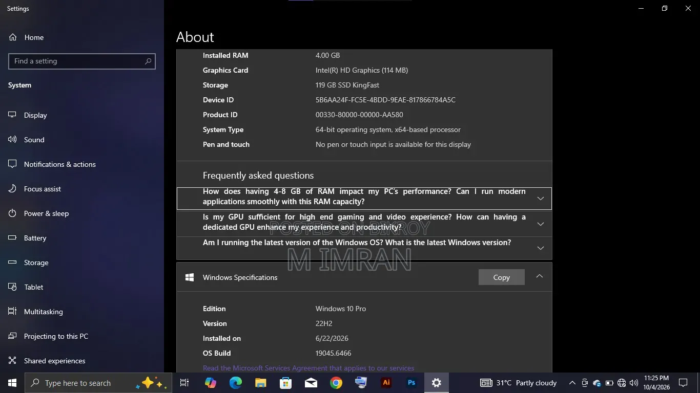Laptop Asus E402SA 4GB Intel Pentium SSD 128GB