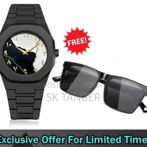 Arabic Watch With Stylish Sunglass Free