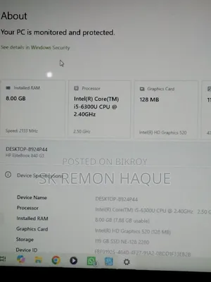 Laptop HP EliteBook 840 G3 8GB Intel Core i5 HDD+SSD 128GB