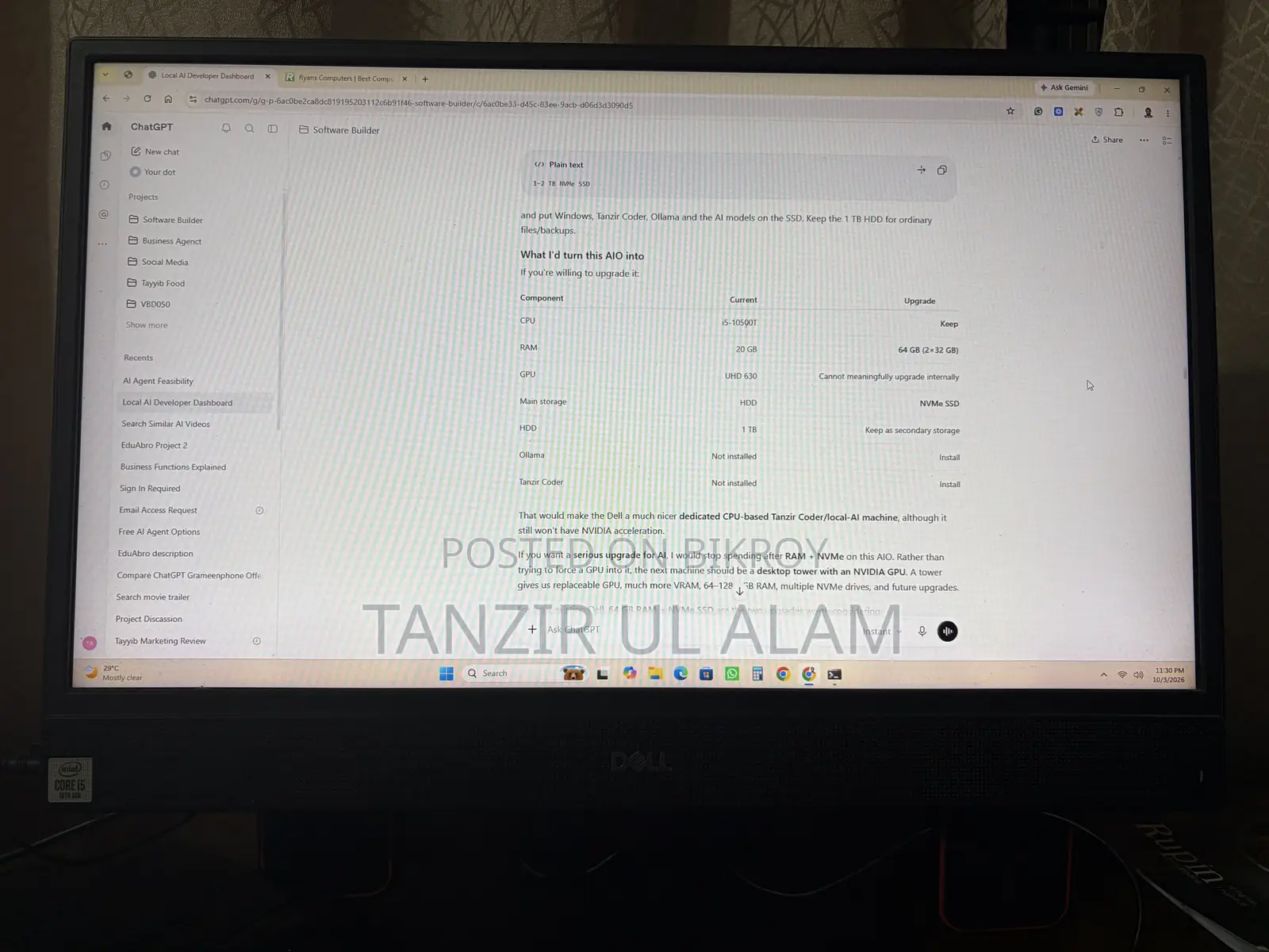 Desktop Computer Dell OptiPlex 7460 20GB Intel Core i5 HDD+SSD 1T