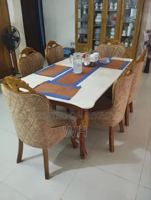 মার্বেল ডাইনিং টেবিল ৬ চেয়ারসহ