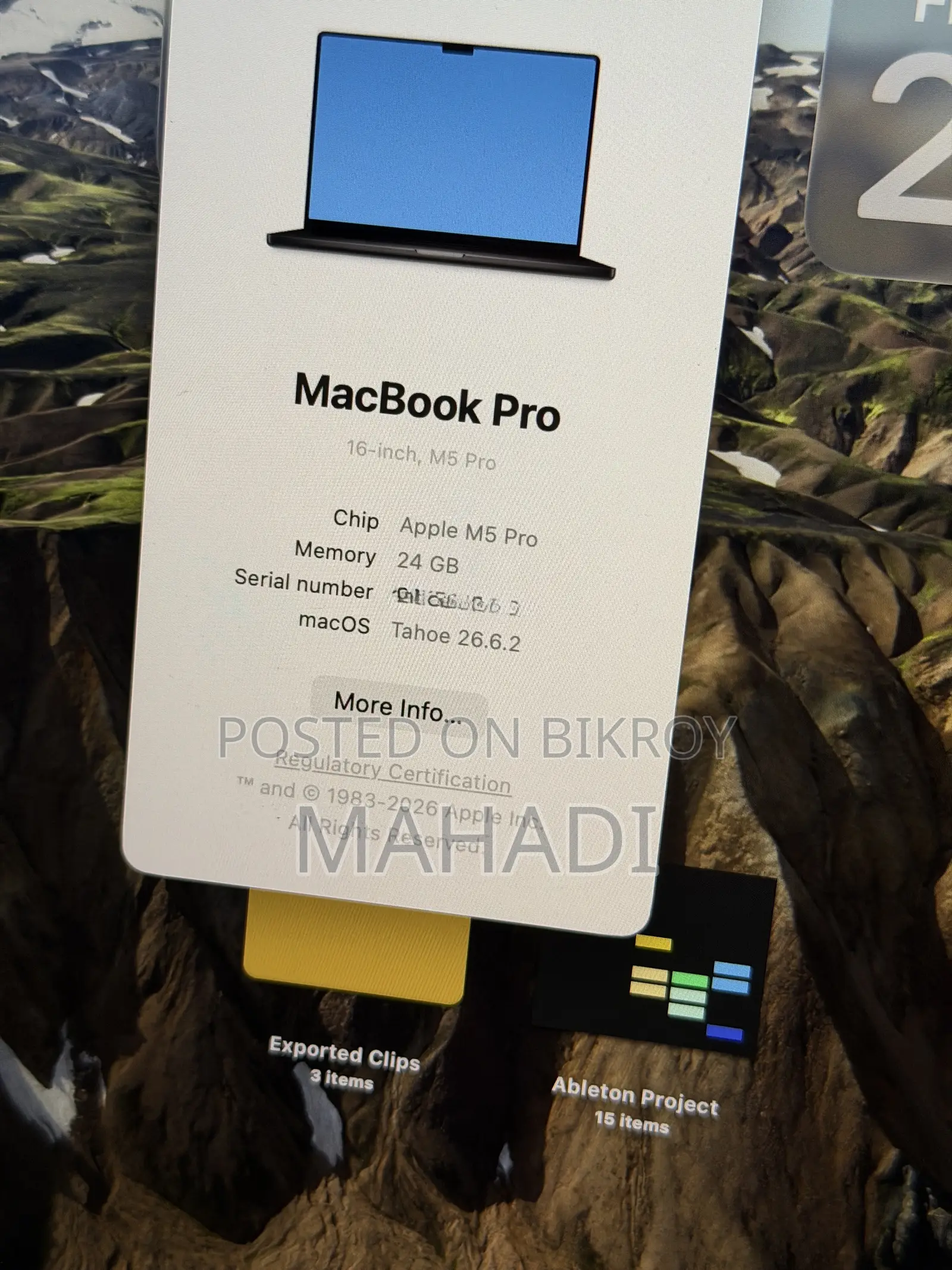 Laptop Apple MacBook Pro 2026 M5 Pro 24GB Apple M5 Pro SSD 1T